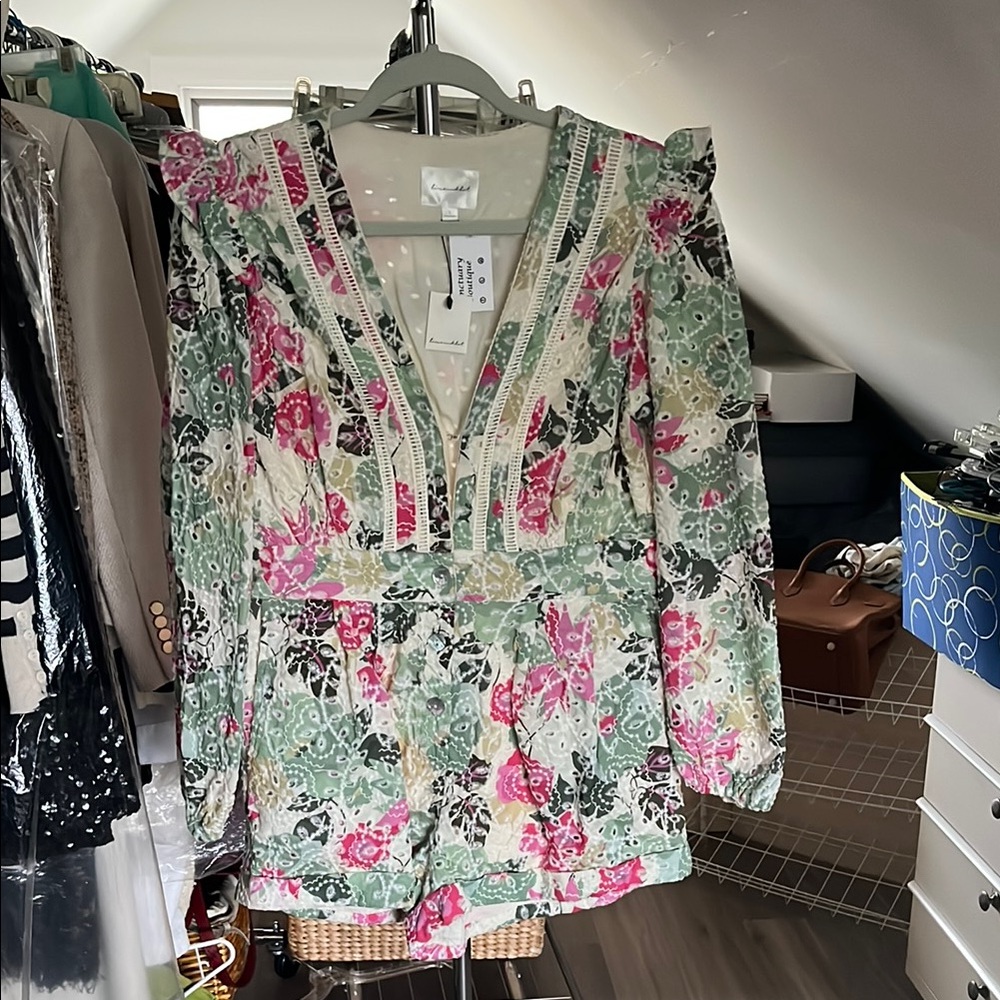 Floral Green and Pink Jumpsuit